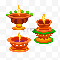精美的diwali印度节日油灯