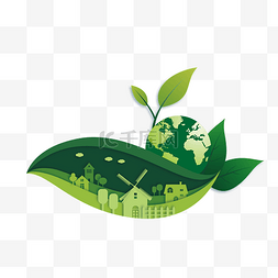 绿色环保风图片_绿色城市地球