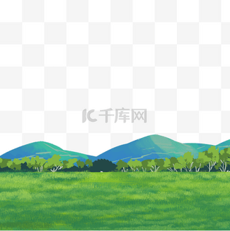 彩色青山绿水元素