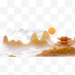 亭子国风图片_秋天古风风景