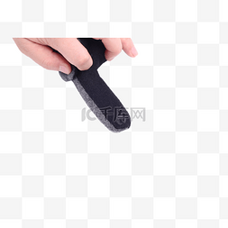 伸手指手势图片_手握着黑色的手套指着单指的动作