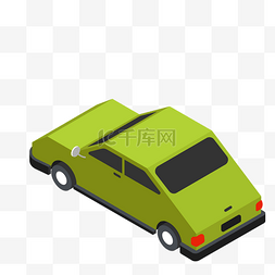 卡通绿色的小轿车