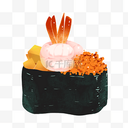 肉松海苔热狗图片_海鲜寿司食物插画
