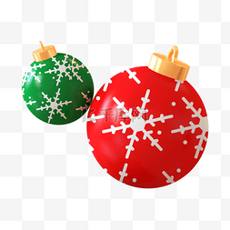 圣诞立体球图片_红绿立体圣诞节球