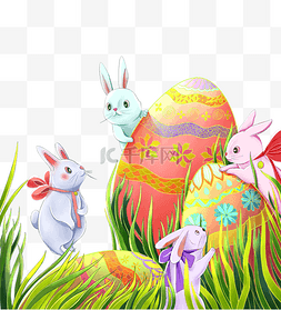 小兔子彩蛋图片_复活节兔子彩蛋