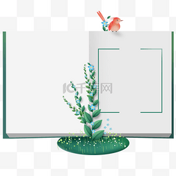 小鸟春天图片_春天植物二维码边框