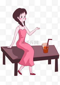 女生图片_夏季喝茶的女生