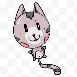 灰色创意可爱小猫气球元素