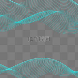 蓝色渐变线条PNG素材图片_蓝色波浪渐变曲线线条科技