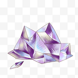 紫色晶体图片_紫色化学晶体插画