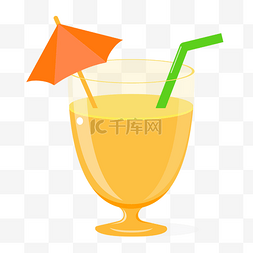 橙子果汁手绘图片_手绘彩色零食美食果汁