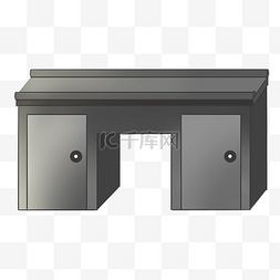 灰色木质办公桌插图