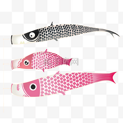 日本鱼旗装饰插画