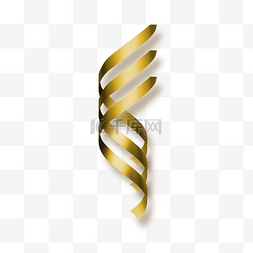 金色条纹形状的彩带装饰