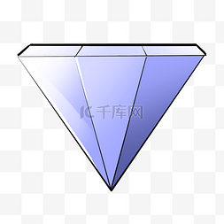 三角形蓝色钻石手绘插画