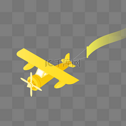 金色创意飞机模型元素