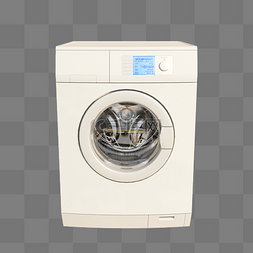 洗衣机洗衣图片_白色的滚筒洗衣机