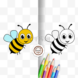 honeybee clipart black and white 可爱小蜜