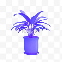 卡通蓝色植物