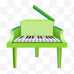 卡通创意绿色钢琴