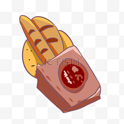 美味甜品面包插画