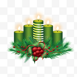 蜡烛渐变图片_圣诞节advent绿色创意蜡烛