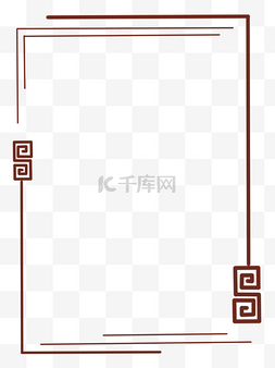 新年喜庆红色海报装饰边框图片_中国风红色海报装饰边框纹理免扣