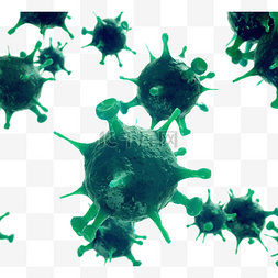 新冠肺炎预防图片图片_绿色冠状病毒3d元素