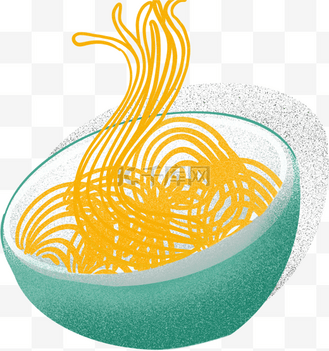 黄色面条小吃插画