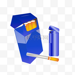 蓝色的烟盒
