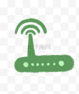 卡通wifi图标图片_绿色插画WiFi信号