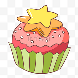 五角星蛋糕装饰插画