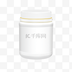 白色样机图片_白色空白蛋白粉塑料罐子