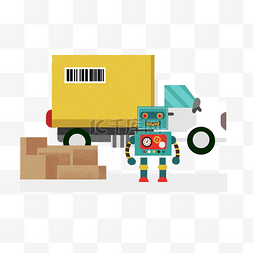 物流运输高清配图图片_科技人工智能机器人物流运输素材