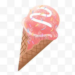 粉色冰淇淋插画