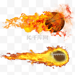 红色火焰篮球图片_燃烧运动球篮球橄榄球