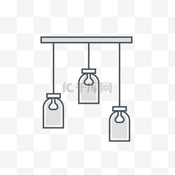 卡通灰色的灯具图标免抠图