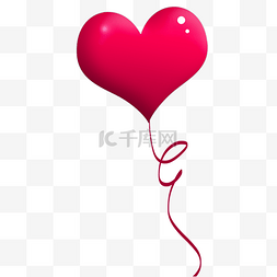 红色心形气球卡通