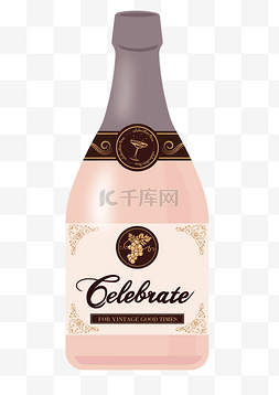 粉色白兰地酒红酒酒瓶