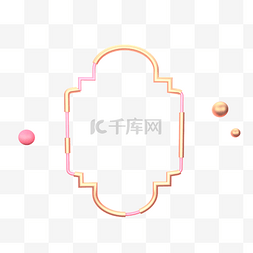 金c4d边框图片_立体边框C4D标签装饰