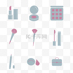 化妆品logo图片_化妆品简约粉蓝色图标