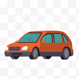 出租图片_交通工具橙色的汽车插画