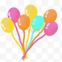 彩色漂浮气球图片_六一儿童节彩色气球