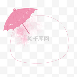 樱花古风边框图片_樱花雨伞边框