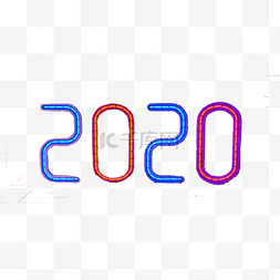 蓝背景新年图片_红蓝2020