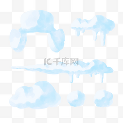 冰冷冬季白蓝色抽象雪帽和冰柱