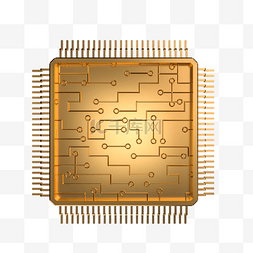 古铜科技感芯片