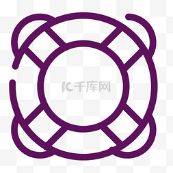 圆环扁平图标图片_紫色圆环救生圈元素