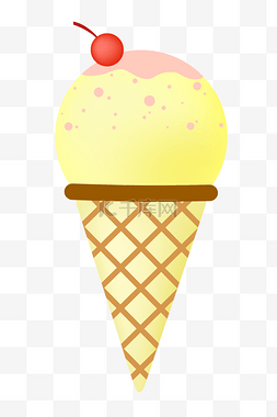 樱桃冰淇淋卡通小吃