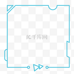 简约蓝色科技霓虹几何边框
